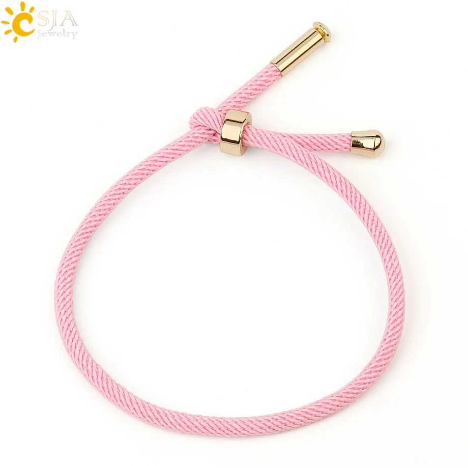 Pink CSJA, веревка, цепь, дружба, красные браслеты, мужские, Femme, плетеный браслет, браслеты, Mujer,, счастливый подарок для влюбленных, для женщин S512 - Окраска металла: Pink