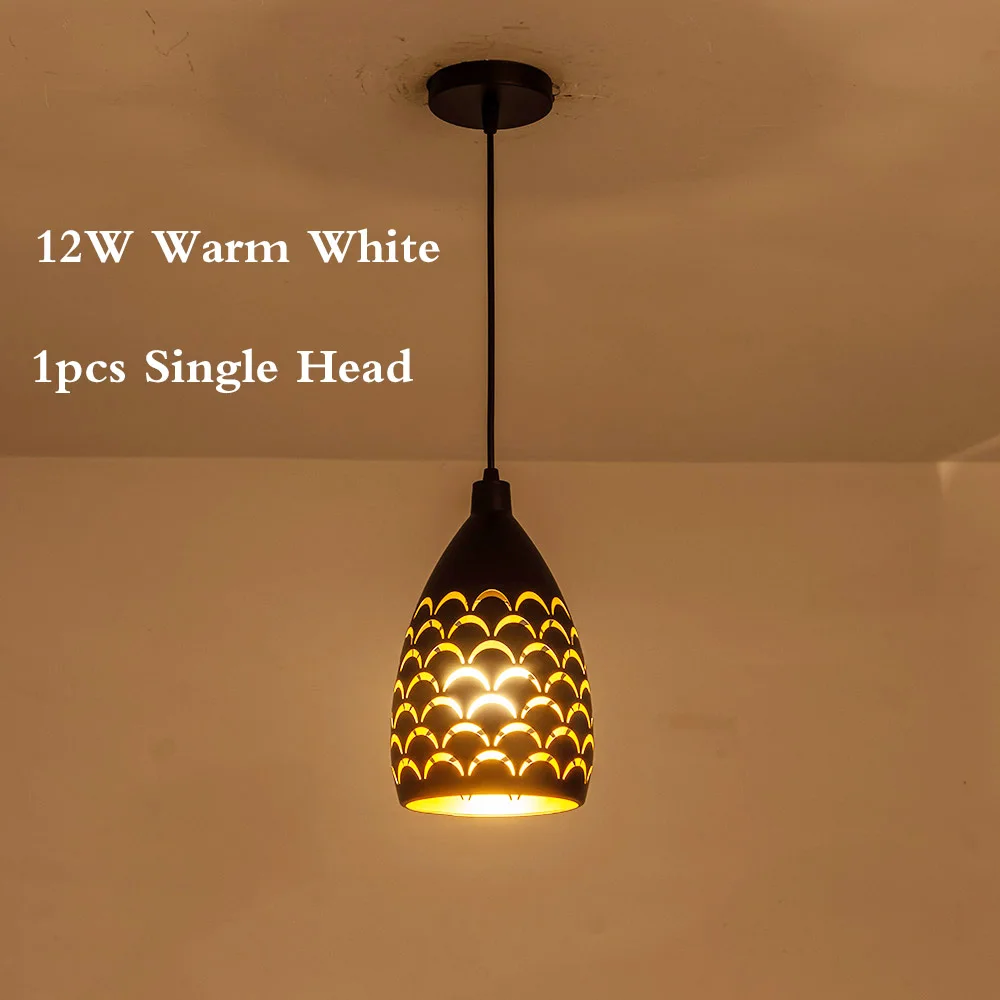 1 head Warm white Винтажный подвесной светильник E27 светодиодный современный подвесной светильник скандинавский светильник для гостиной, ресторанов, кухни, столовой, бара, чердака подвесной светильник - Цвет корпуса: 1 head Warm white