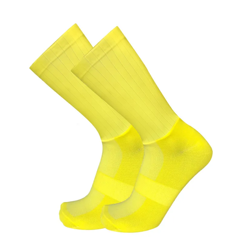 Yellow Новые высококачественные Нескользящие силиконовые велосипедные носки для велосипедных гонок профессиональная команда Аэро носки спортивные носки для улицы KY-50 - Цвет: Yellow