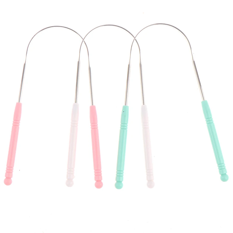 

Tongue Scraper Stainless Steel Oral Tongue Cleaner Brush Tongue Toothbrush