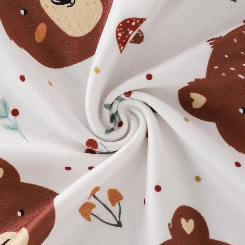 

Baby\u2019s Casual Short Sleeve Jumpsuit Lovely Cartoon Bear Printing Round Neck Short Romper Daily Wear Summer 2021