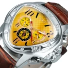 Часы наручные мужские механические в стиле милитари, с кожаным ремешком