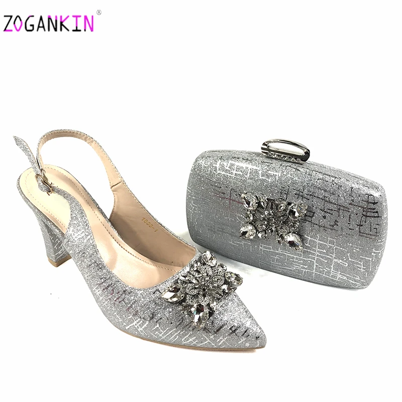 Зрелые нигерийские Женские королевские свадебные туфли и сумка для вечеринки