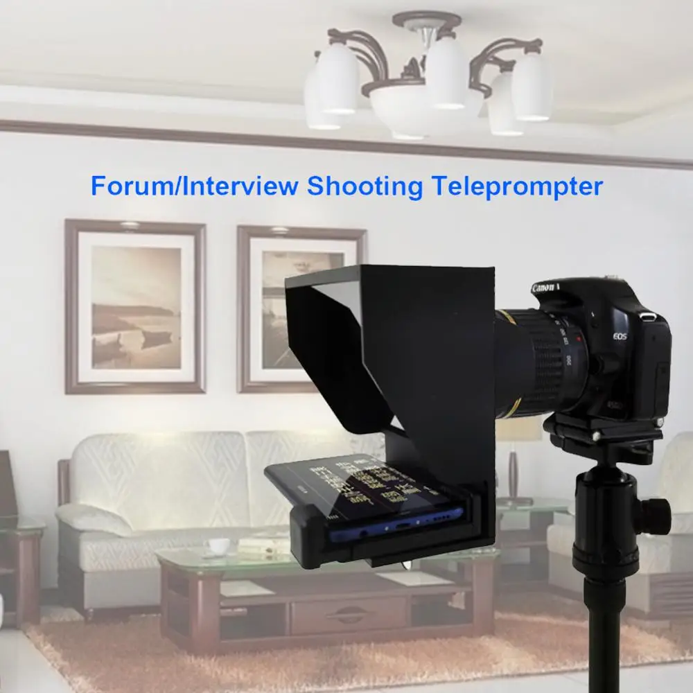 Мини Teleprompter смартфон Prompter для камеры DSLR домашняя съемка Интервью Портативный