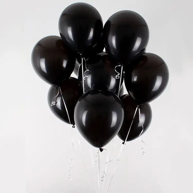 black 12 шт 10 дюймов уплотненный латексный шар матовый шар Красный Черный Белый многоцветный шар на день рождения вечеринка Свадьба принадлежности - Цвет: black