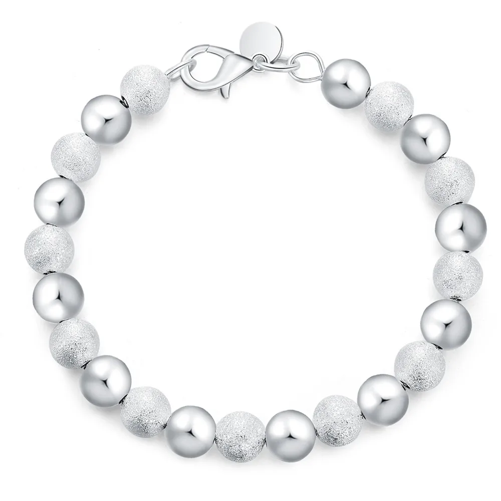 Браслет цепочка из стерлингового серебра 925 пробы с цветными звеньями