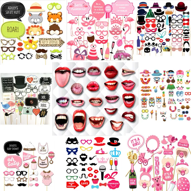 Вечерние инструменты для фотосъемки на день рождения различные очки с героями