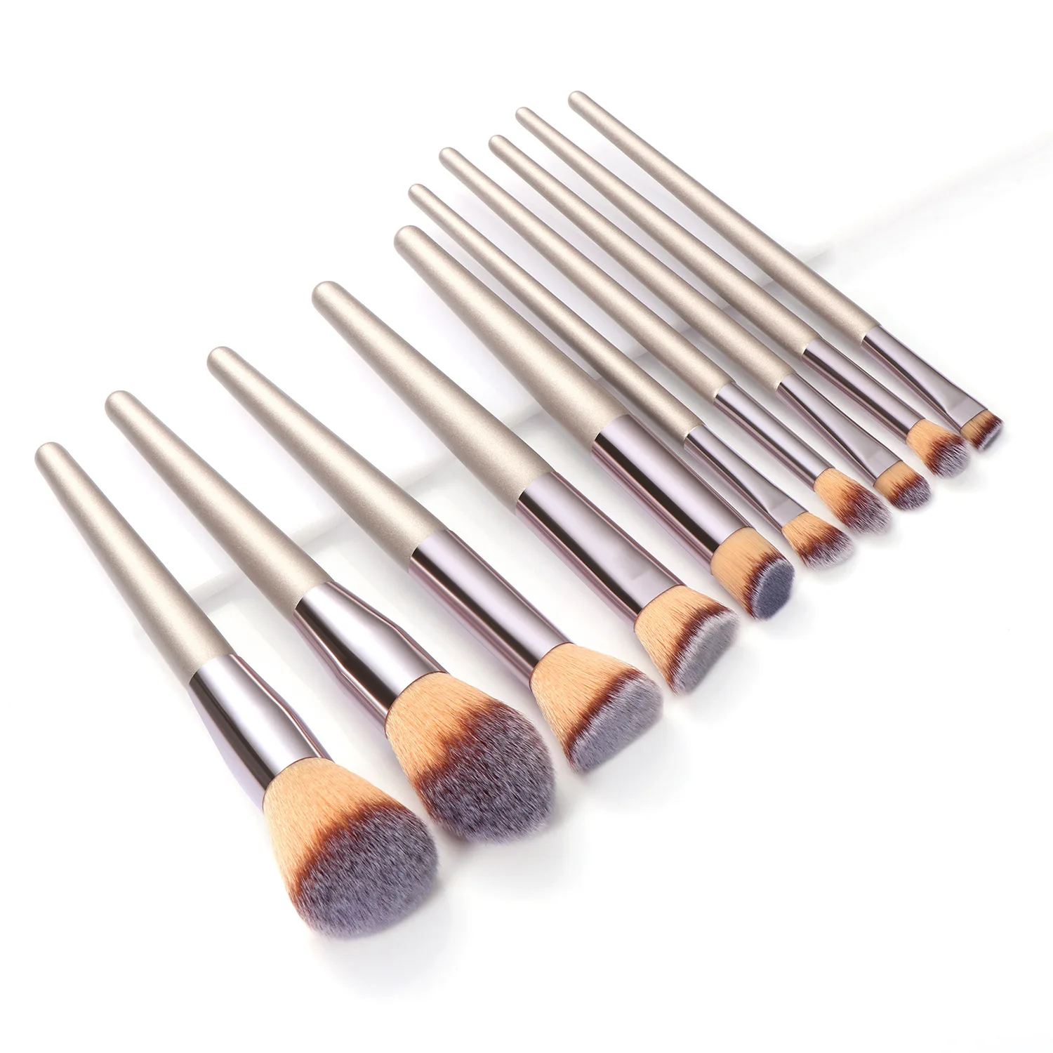 10/14Pcs Champagne Makeup Brushes Set For Cosmetic Foundation Powder Blush Eyeshadow Highlighter Face Beauty Make Up Tool
