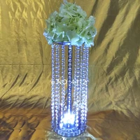 sale by bulk elegant crystal table top chandelier flower stand center pieces round metal flower rack wedding props column decor