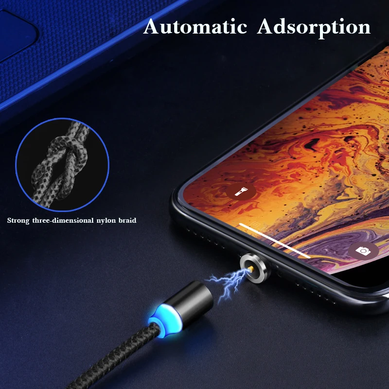Магнитный кабель Micro USB Type C 3 А быстрая зарядка 1 м 2 м|Кабели для мобильных