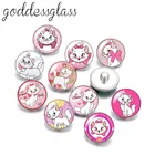 Застежка-кабошон с изображением Мари-кота, 18 мм, 10 шт.