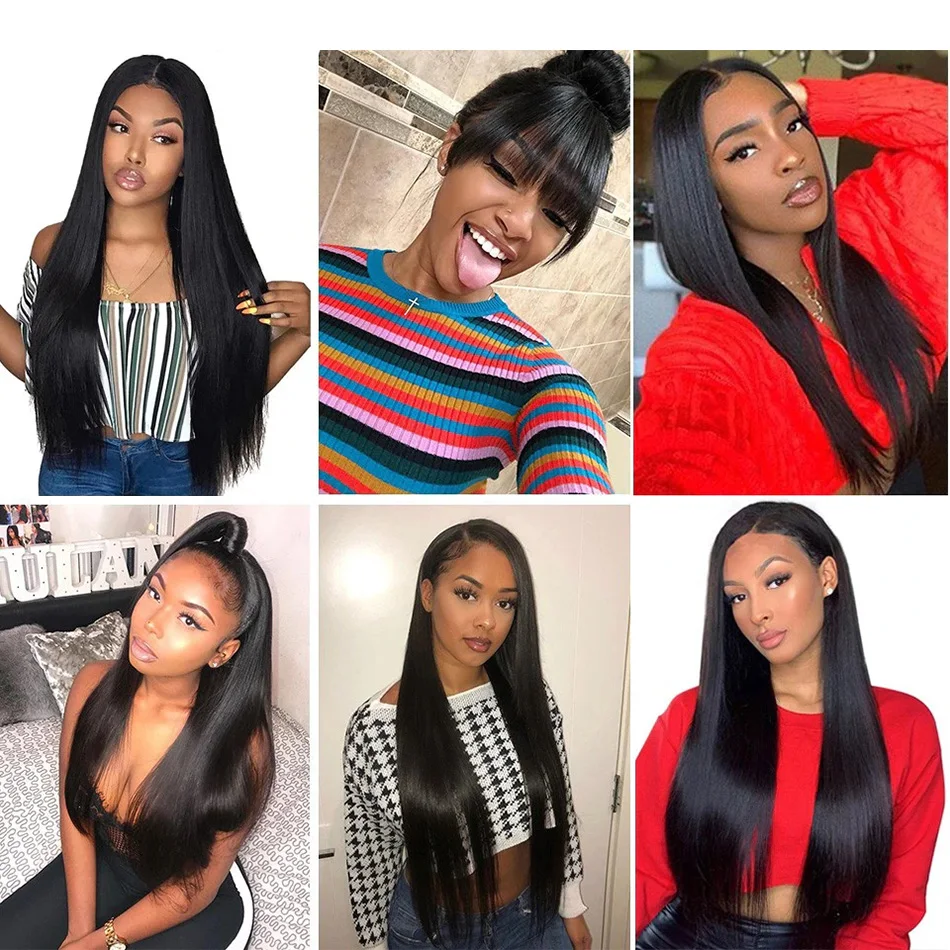 

8-30 Inch Medium Length Remy Peruvian Straight Human Hair Bundles Double Wefts 1/3/4/5 Pieces Human Hair Extensions Dyed Freely