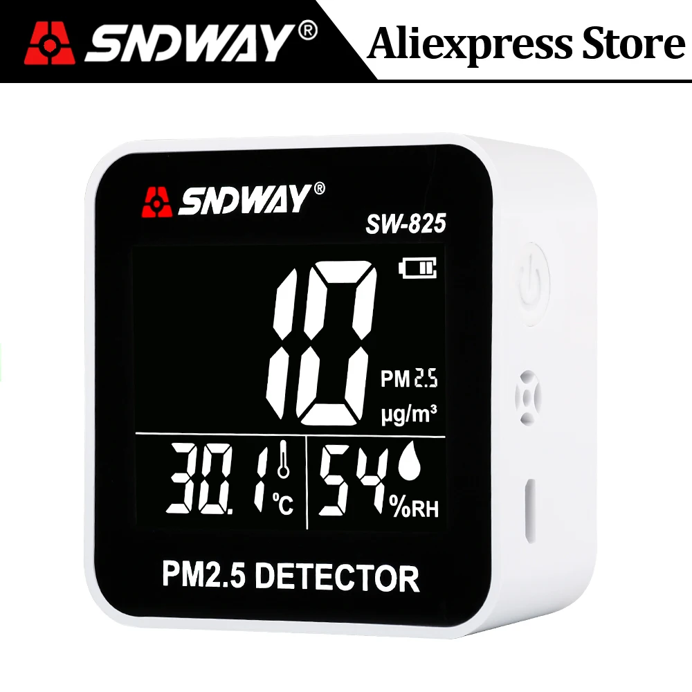 Лазер sndway PM2.5 детектор цифровой монитор качества воздуха тестер ж/сигнализация