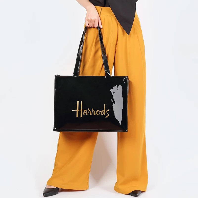 

Fashion PVC Reusable Shopping Bag Women's Bag Eco Friendly London Shopper Bag Large Capacity Waterproof Handbag Shoulder Bag