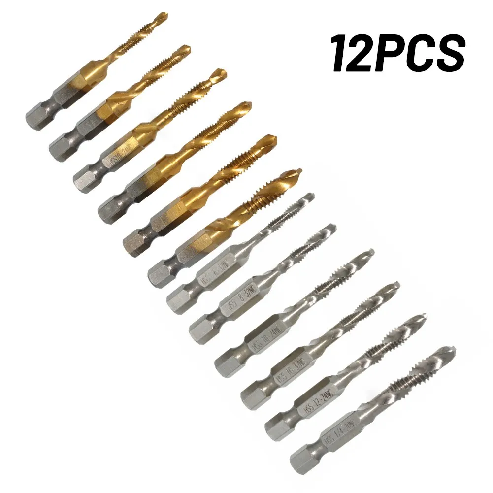 

6.35mm Shank Hex Composite Tap Drill Bits High Speed Steel Titanium-plated