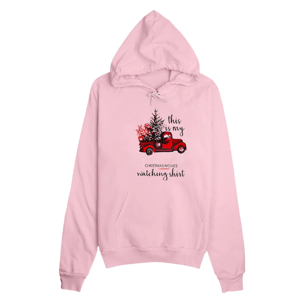2019 Winter Women Christmas Festival Costume Hoodies With Big Pocket Long Sleeve Printed Warm Sweatshirts Plus Size | Женская одежда
