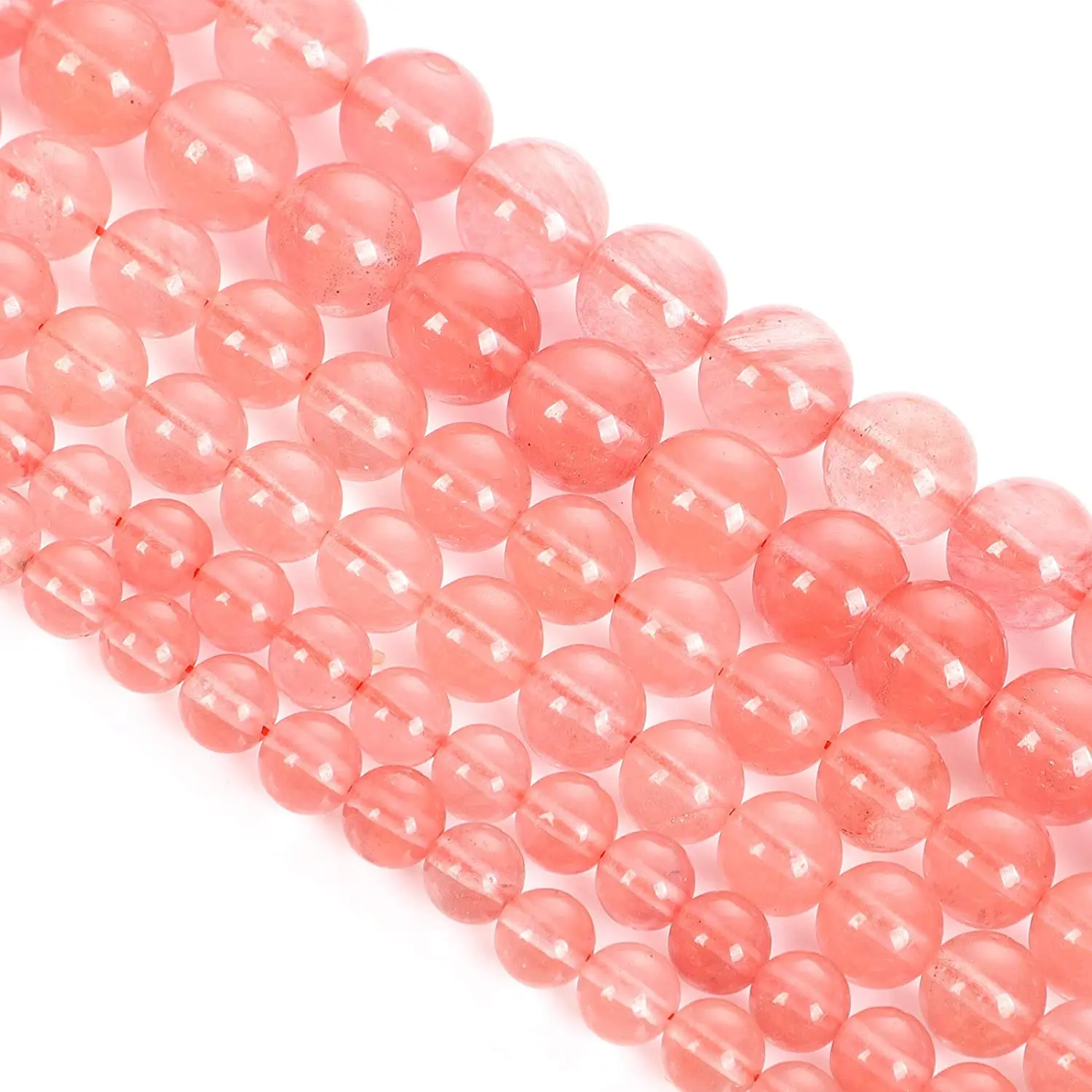 

38pcs 10mm Pink watermelon red Beads for Jewelry Making, Energy Stone Healing Power,Enjoy DIY Fun
