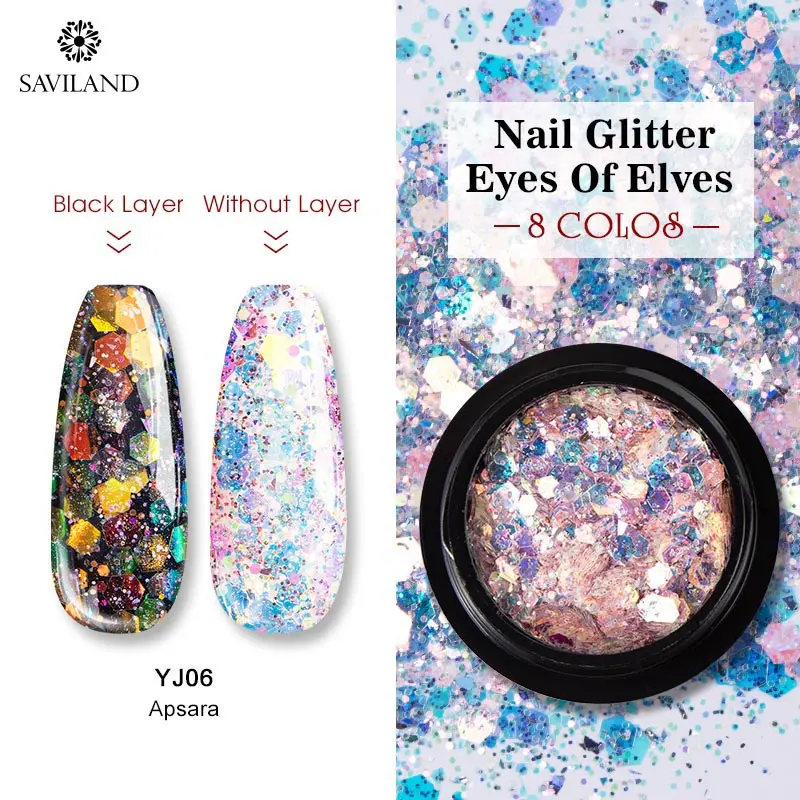 Saviland Bubble Nails Волшебное Зеркало розовое золото серебро черный блеск пыль DIY маникюр Гель-лак для нейл-арта хромированное украшение - Цвет: YJ06