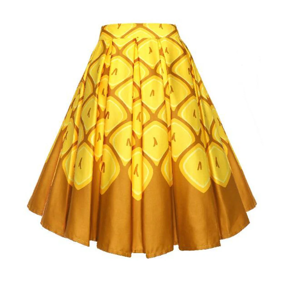 Женская винтажная юбка с высокой талией и цветочным принтом | одежда