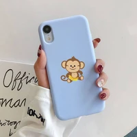cute monkey phone case for iphone 11 pro max x xs max xr candy color soft cover for iphone 7 8 6 6s plus funda cases