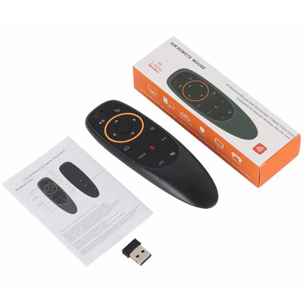 

G10 Voice Remote Control Abs Plastic Silicone 2.4G Wireless Air Mouse Ir Learning for Android Tv Box 1 Set