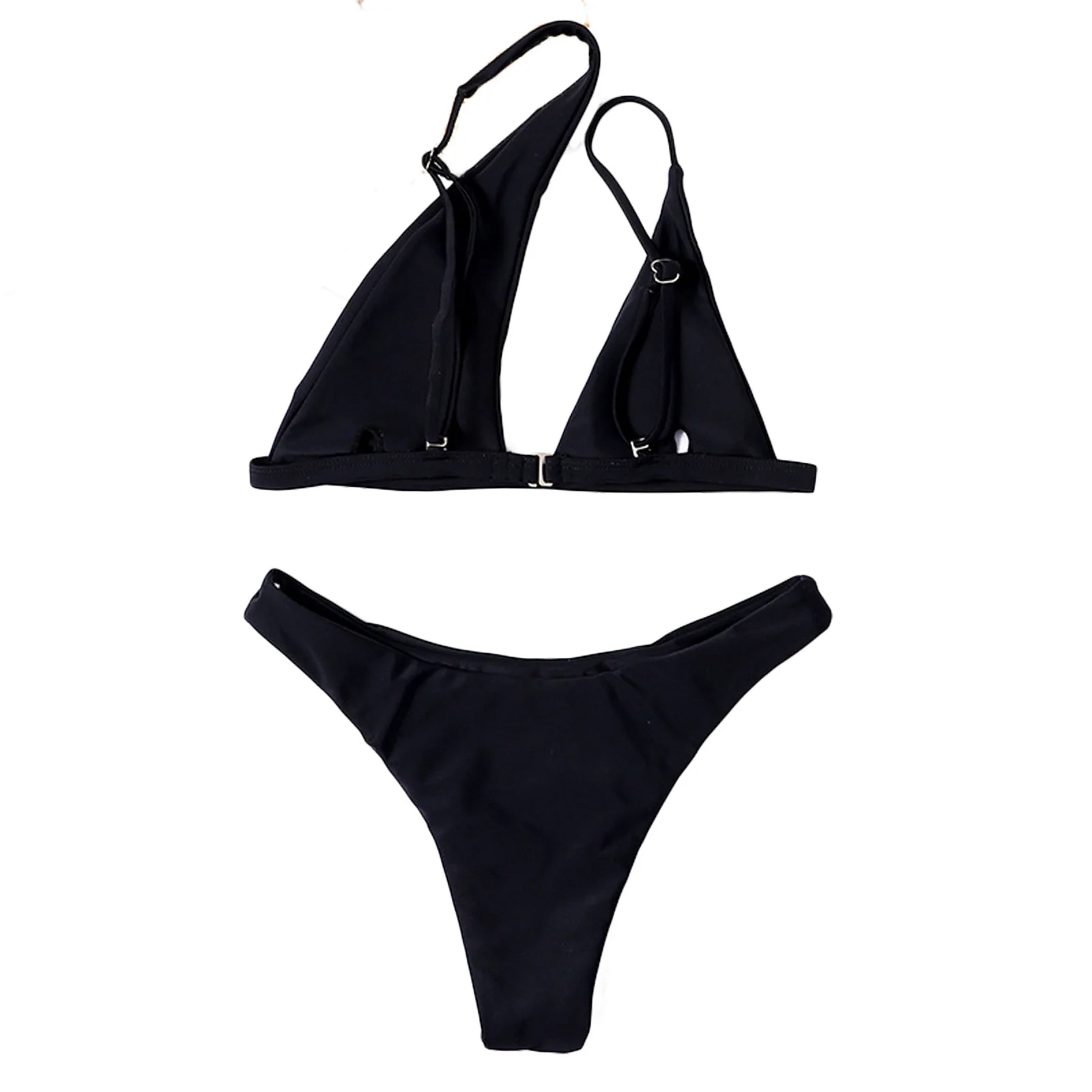 

Foohoostore 2 Pieces Female Swimsuits Womens Solid Color Spaghetti Strap Bikini Top+ Bikini Panties 2021 Summer Bathing Suit