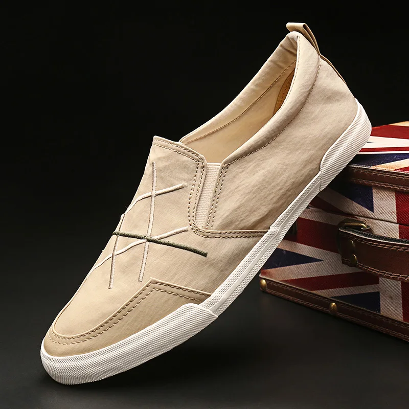 Модные кроссовки Винтажные мужские туфли из парусины Мужская повседневная обувь