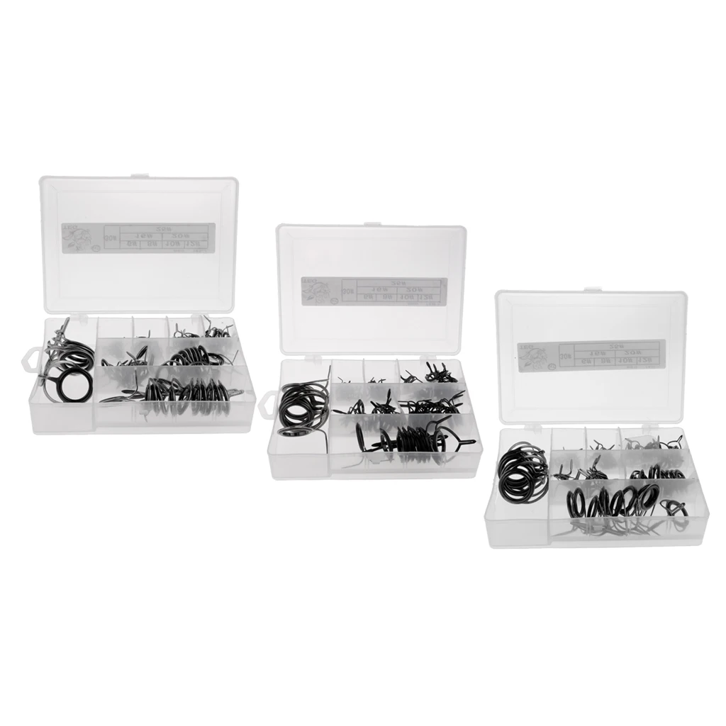 75Pcs Stainless Steel Fishing Rod Guide Top Ring Tip Repair Kit Free White/Black/Gray | Спорт и развлечения