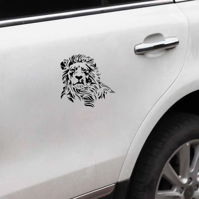 17,2*17 см Wild Mighty Lion виниловые наклейки для автомобиля в западном стиле, наклейка на кузов автомобиля, черный/серебристый S1-2600