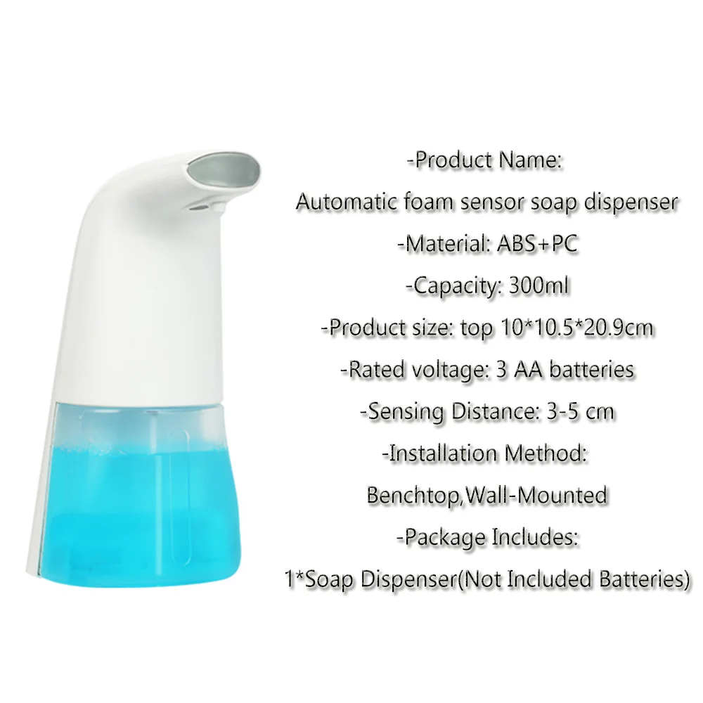 

CellDeal 300ml Waterproof Foam Liquid Dispenser Automatic Soap Dispenser Sensor Touchless Wall-Mounted Hand Washer Pump