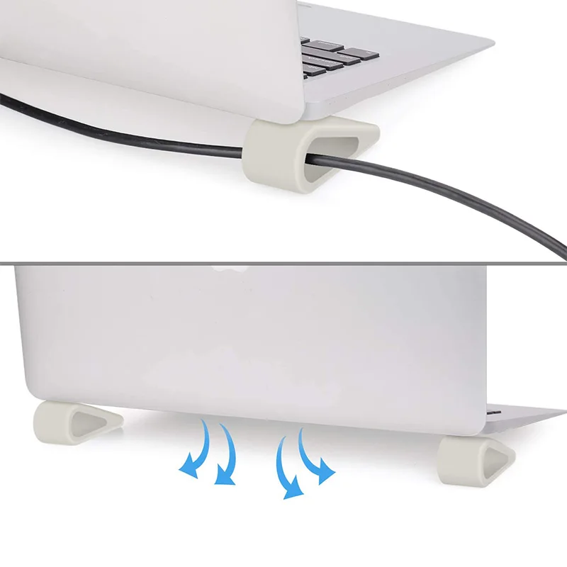 4 Pack Laptop Stands Portable Lightweight Anti-Slip Silicone Desk Riser Durable Flatform Kickstand Holder White | Автомобили и