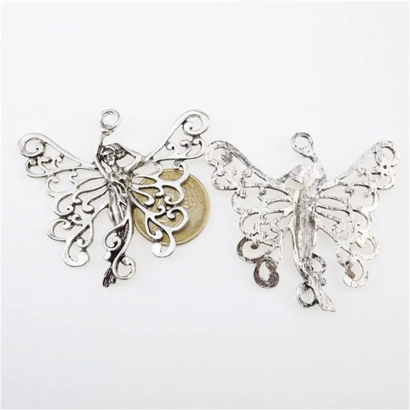1 шт. подвеска-бабочка в античном стиле из серебра и металла 12728 | Украшения