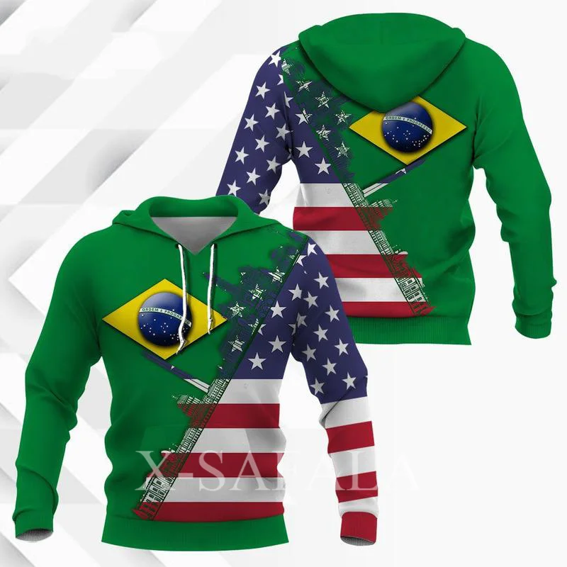 

Brazil Country Map Flag Skull 3D Printed Hoodie Man Female Zipper Pullover Sweatshirt Hooded Jersey Streetwear Tracksuits-3