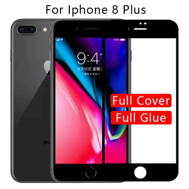 

3Pcs Protective glass for iPhone 7plus Phone Glass iphone 8 Plus Full Cover Screen Protector on iphone7 8 plus Safety Glass Film