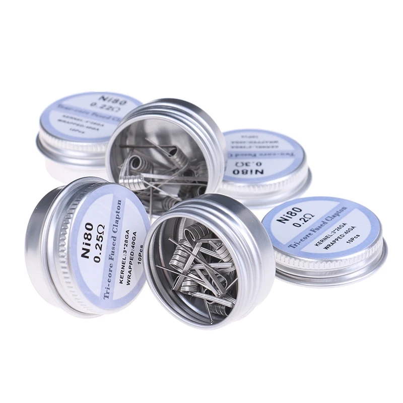10 шт./кор. Twisted Fused Hive Clapton Coil готовые намотки Alien Mix Quad Tiger нагревательная спираль Rda