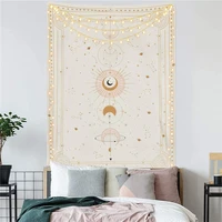 astrology trippy tapestry wall hanging sun moon black white witchcraft boho wall decor bedroom mandala carpet psychedelic tapiz