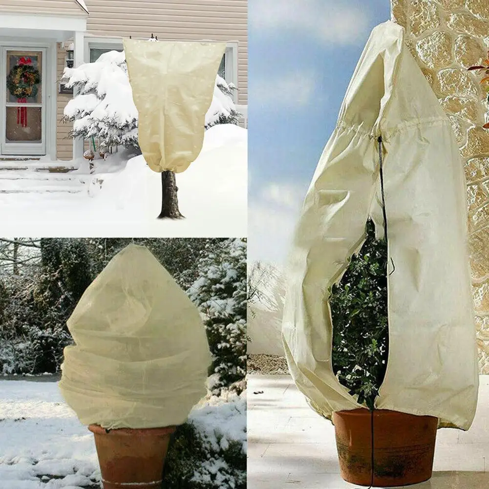 

Чехол для защиты от замерзания растений, защитный чехол для домашнего сада, зимний мешок для ворса, на завязках, в стиле заморозки морозного ...