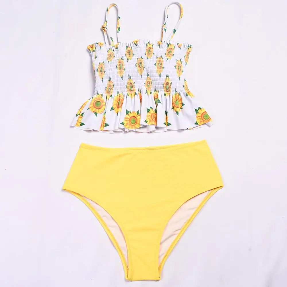 Женские милые плиссированные юбки с оборками яркие эластичные Купальники со