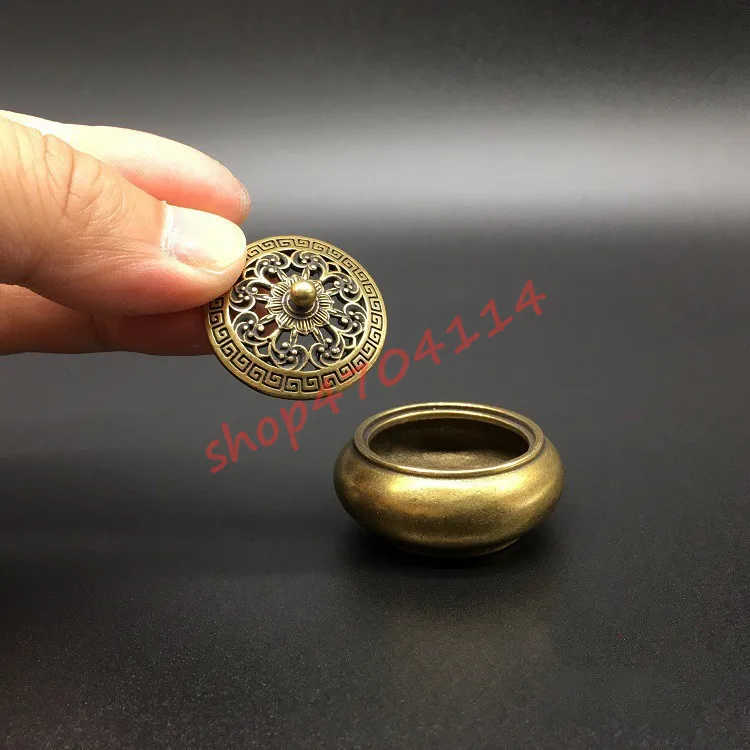 Чистая медная мини карманная курильница полый медный для благовоний горелка