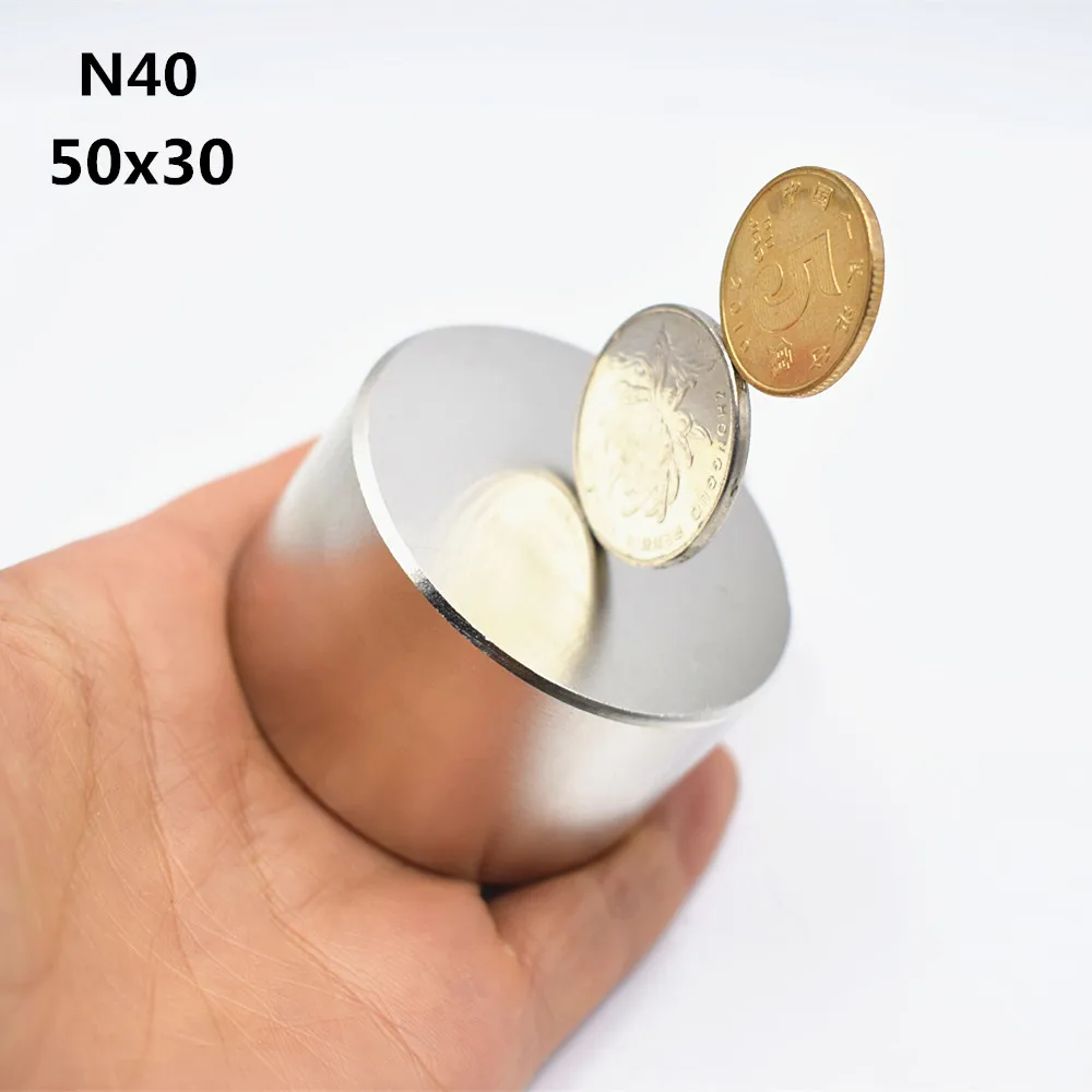 50x30 N40 N52 Сильный магнит 50x30 мм круглый неодимовый магнит мощный магнитный редкоземельный постоянный супер мощный постоянный магнит - Цвет: 50x30 N40