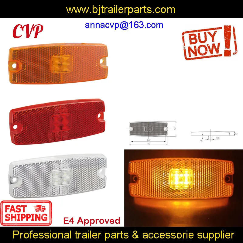 Светодиодный прицеп боковые габаритные светильник просвет лампы отражатели E4 RV