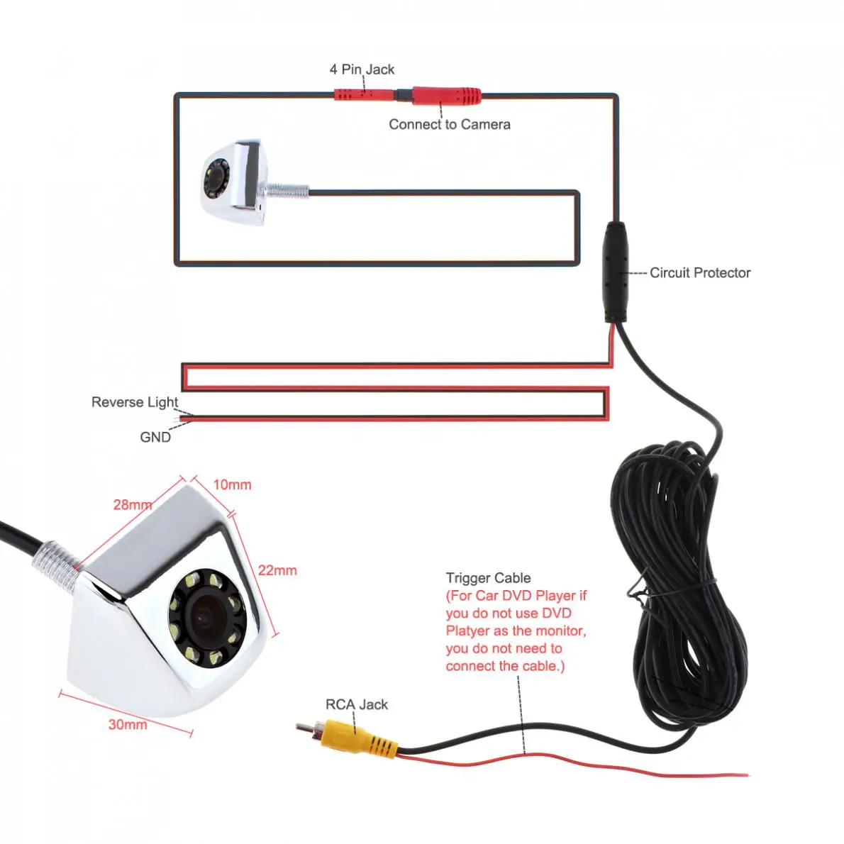 Водонепроницаемая Автомобильная камера заднего вида ночного видения 170 градусов