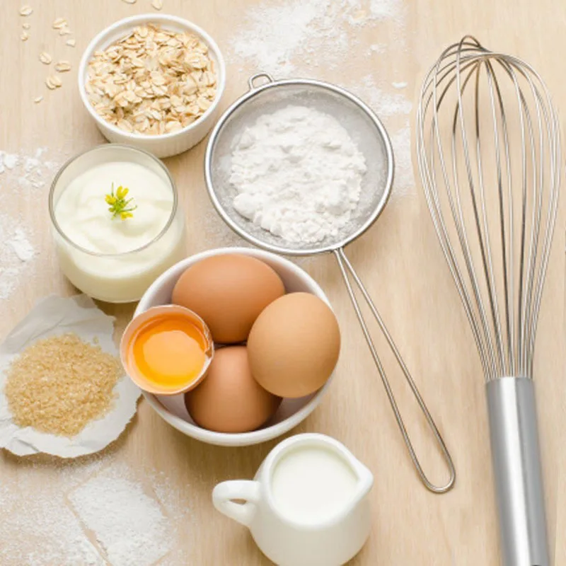 

8/10/12 Inches Egg Beater Stainless Steel Mixer Hand Whisk Egg Stirrer Foamer Frother Kitchen Tool Baking Utensil Butter Blender