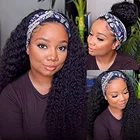 Бразильская головная повязка с вьющимися волосами, искусственные безклеевые парики без повреждений из человеческих волос для черных женщин, парик для начинающих