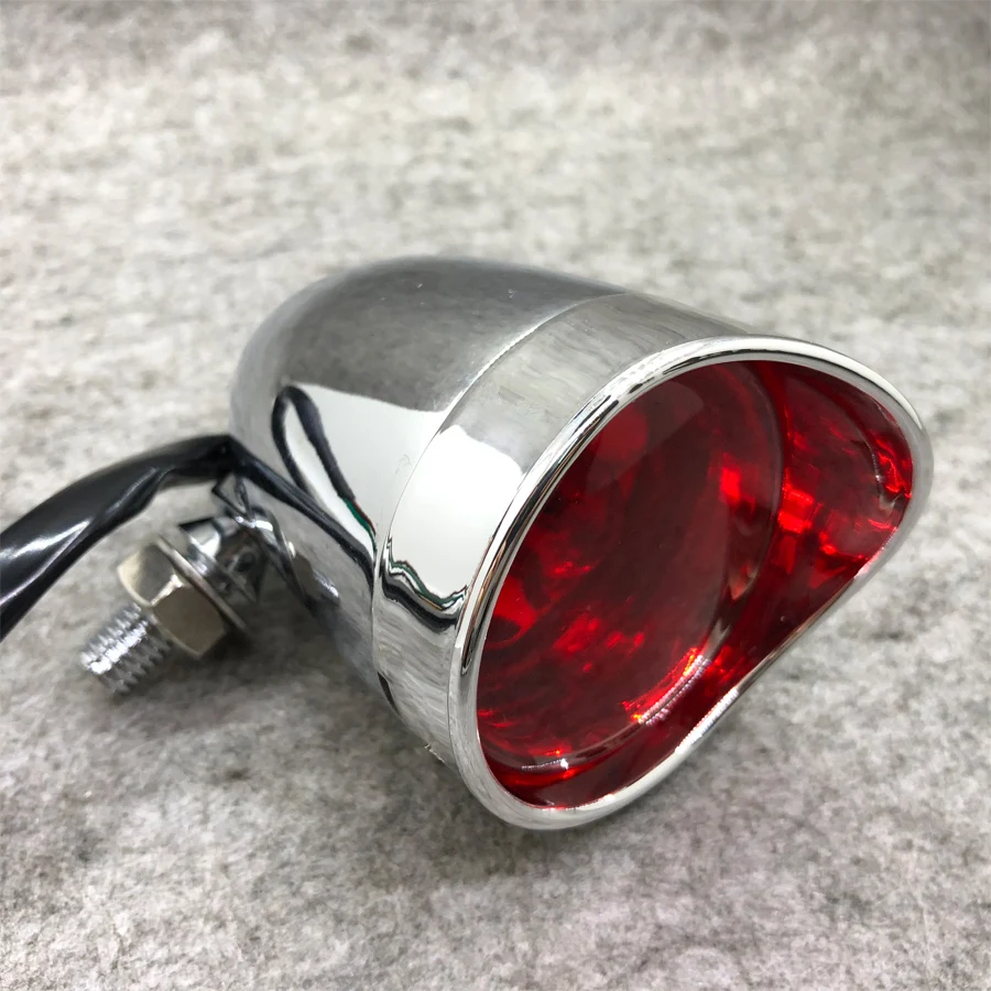 Стосветильник сигнал для мотоцикла, алюминиевый, хромированный/черный