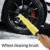 Автомойка и техническое обслуживание для колес Стикеры для колеса шины обод спонжевой насадки Пластик ручка стиральная очиститель автомобиля инструмент для очистки - изображение