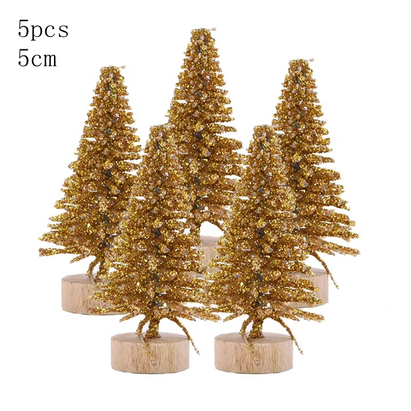 glitter 5cm 5pcs 5 шт. 5 размер искусственная декорированная Мини Рождественская елка Рождественское украшение елка Рождественская мини поддельная елка новогодний декор Navidad - Цвет: glitter 5cm 5pcs