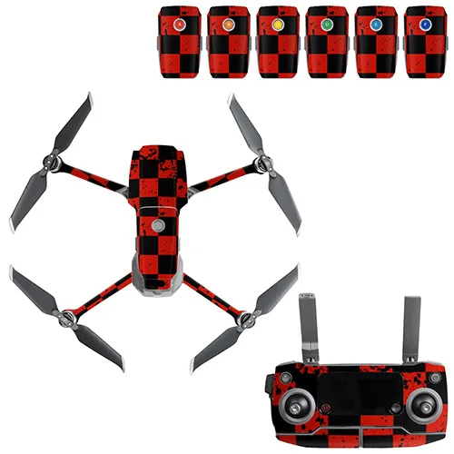 Серебристый Граффити наклейка Skins Комплект для DJI Mavic 2 Drone Body sticker пустынный камуфляж наклейки аксессуары для кожи Mavic 2 PRO/Zoom - Цвет: Серебристый