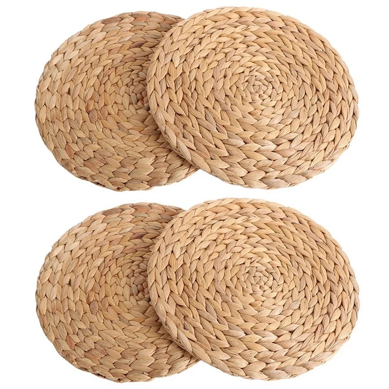 

Hot Sale 4Pc Natural Water Gourd Woven Placemat Round Woven Rattan Table Mat Water Gourd Placemat Round Pad Woven Green Tropical