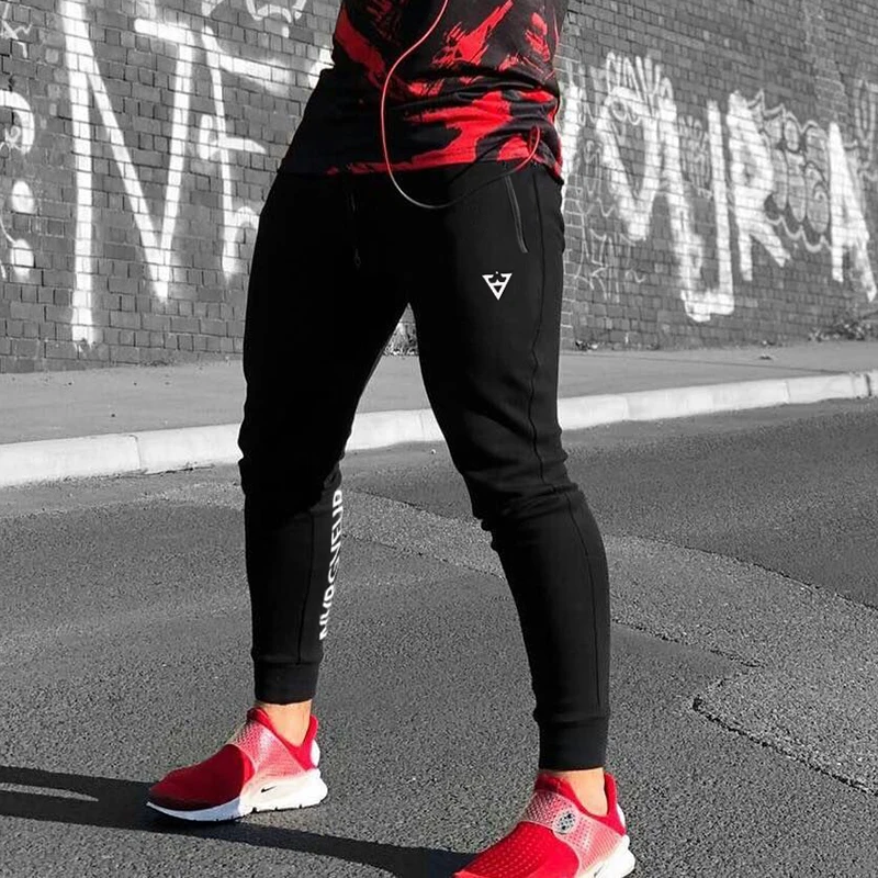 Мужские спортивные брюки ICPANS повседневные штаны карандаш с принтом для